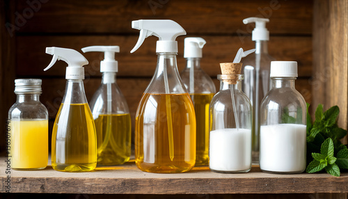 Wallpaper Mural Natural Homemade Cleaning Products on a Wooden Shelf Torontodigital.ca