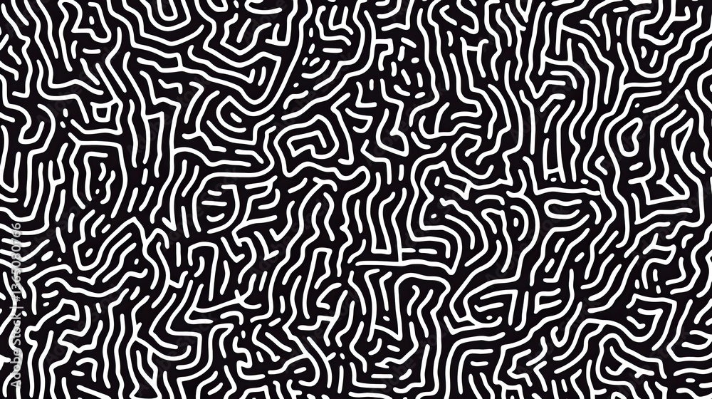 Monochrome Curvilinear Pattern Monochrome Curvilinear Pattern