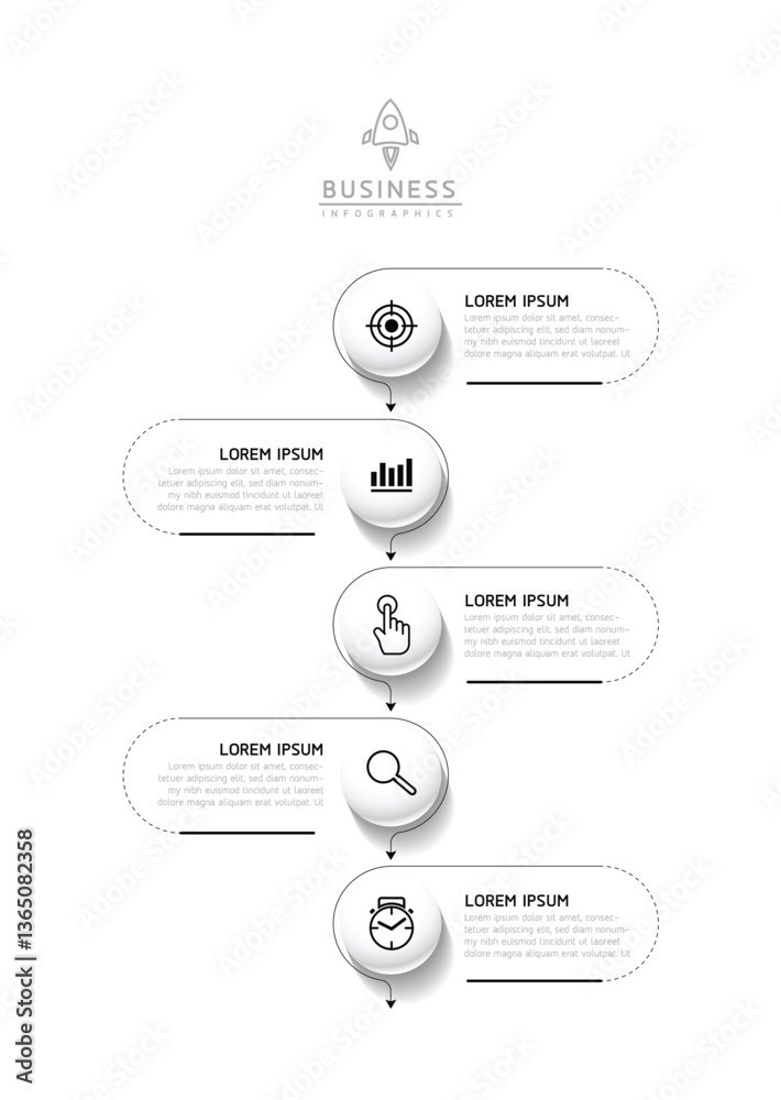 Vector business Presentation Connecting Steps Infographic Template Vector business Presentation Connecting Steps Infographic Template