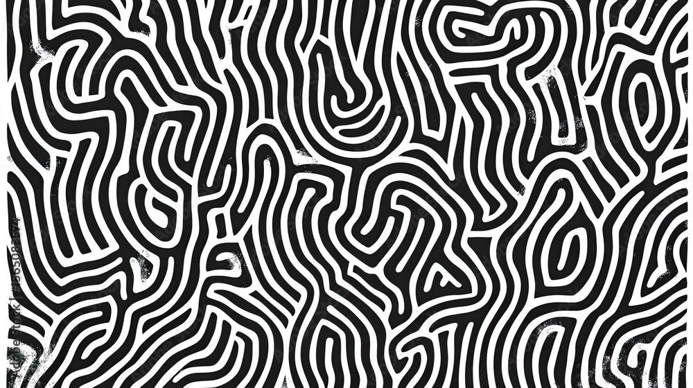 Monochrome Curvilinear Pattern Monochrome Curvilinear Pattern