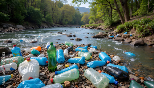 Wallpaper Mural Plastic waste polluting riverbank during World Environment Day   Torontodigital.ca