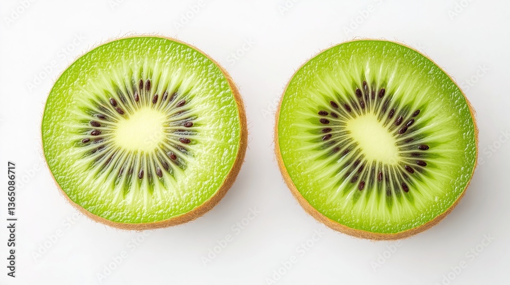 Fototapeta premium Fresh Kiwi Halves in Minimalist Composition, Showcasing Natural Beauty and Simplicity