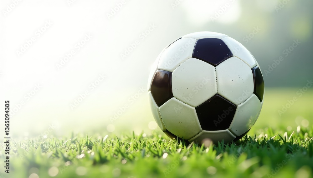 Obraz premium Brand new pristine football, stark white backdrop, white, pristine, sports