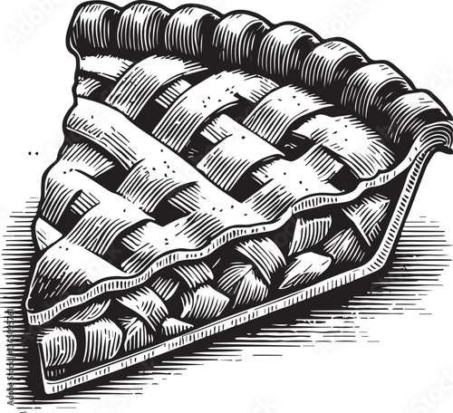 Apple pie slice vector illustration