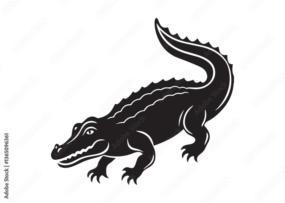 Naklejka premium Crocodile silhouette vector