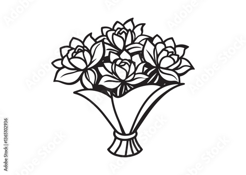 Flower bouquet silhouette vector