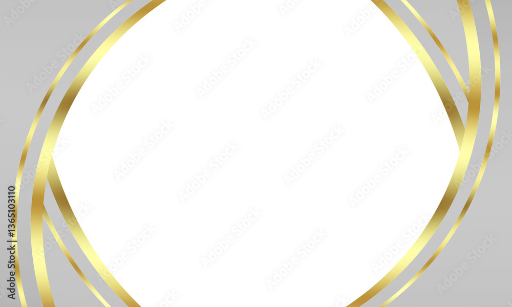 Abstract white gold luxury wavy curved center empty frame as cover decoration isolated on white background Abstract white gold luxury wavy curved center empty frame as cover decoration isolated on white background