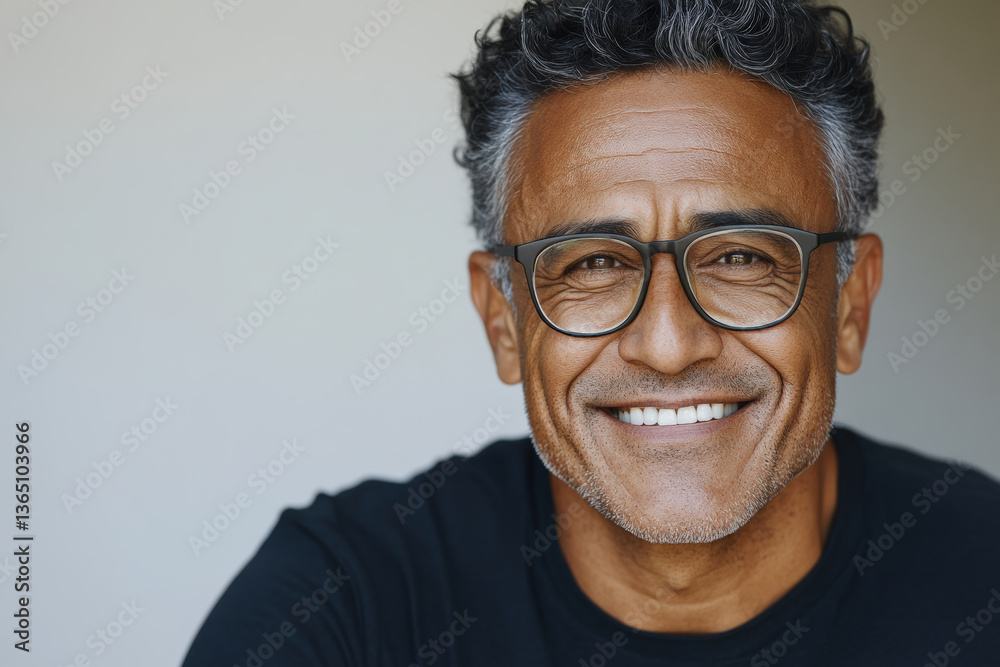 Obraz premium Man Wearing Glasses with Confident Smile