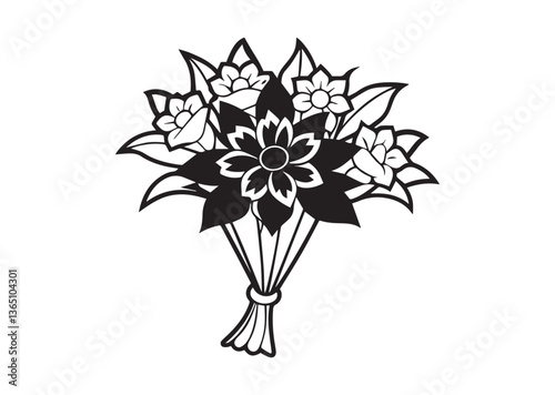 Flower bouquet silhouette vector