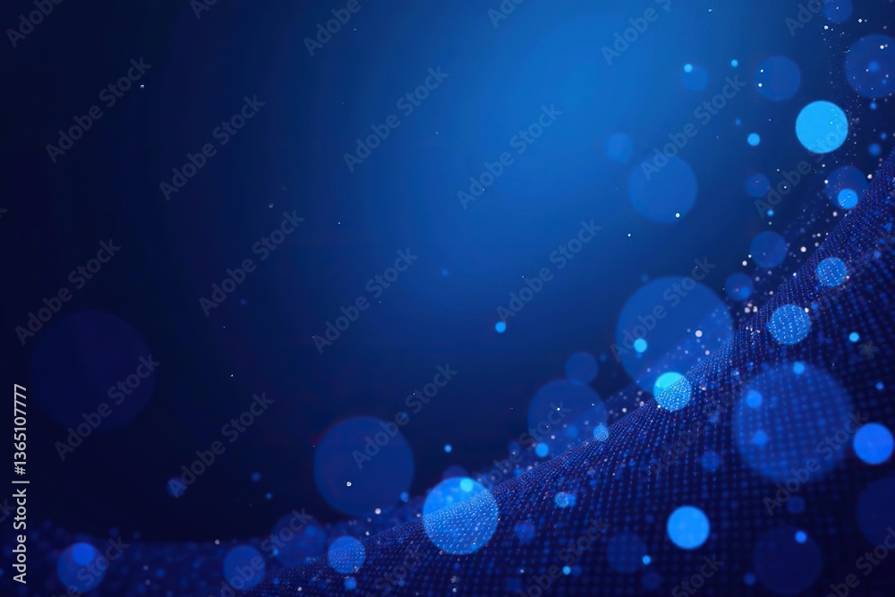 Obraz premium Luxury festive background with deep royal blue gradient mesh, glowing circle pattern, shiny texture, abstract vector wallpaper, texture, abstract