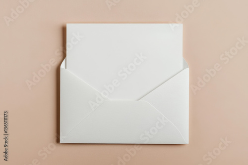White Envelope on Soft Pink Background - Invitation