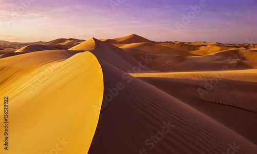 Surreal desert scenery where dunes move like flowing water, illuminated by enchanting light, creating a hypnotic 4K ultra-HD visual experience