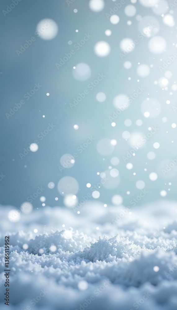 Fototapeta premium Silver and white snow confetti sparkles creating a festive and elegant background for winter themed designs, holiday, party