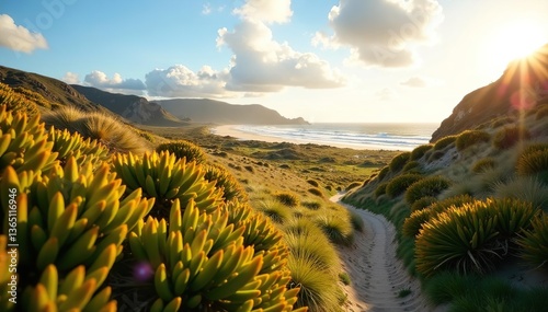 Lush greenery and vibrant flora accentuate the untouched landscape of Kangaroo Island, with an array of unbelievable wildlife roaming freely in the early morning light,  mornings,  wildlife