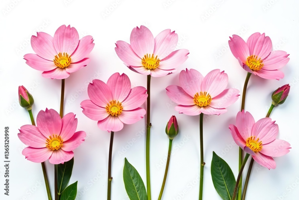 Obraz premium Set of pink Onobrychis flowers in bloom on white background, garden, Onobrychis