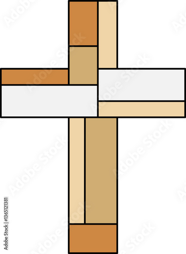 Geometric Multi-color Christian Cross