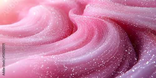 Abstract flowing pink and purple swirl dusted with sparkling particles