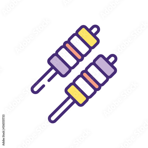 Brochettes icon vector