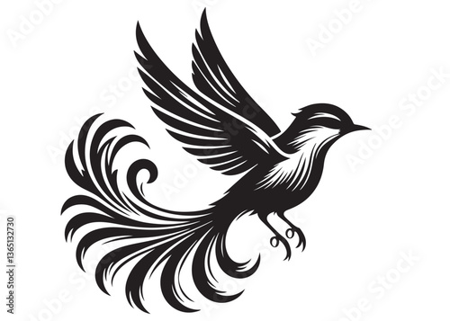 silhouette of a bird logo vector design, flying bird logo icon silhouette, feather with bird logo design black animal, silhouette of a black flying bird on white background	
