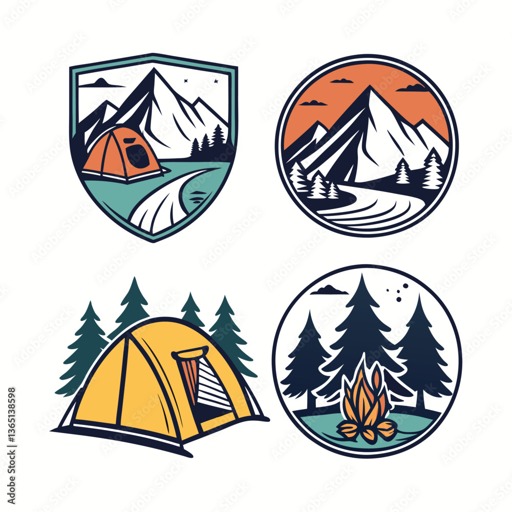 Unique camping logo Modern and minimalist vector and abstract logo Unique camping logo Modern and minimalist vector and abstract logo