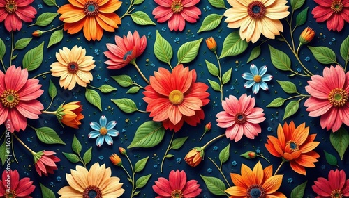 Intricate woven floral tapestry, seamless repeat, embroidery, floral tapestry, fabric texture