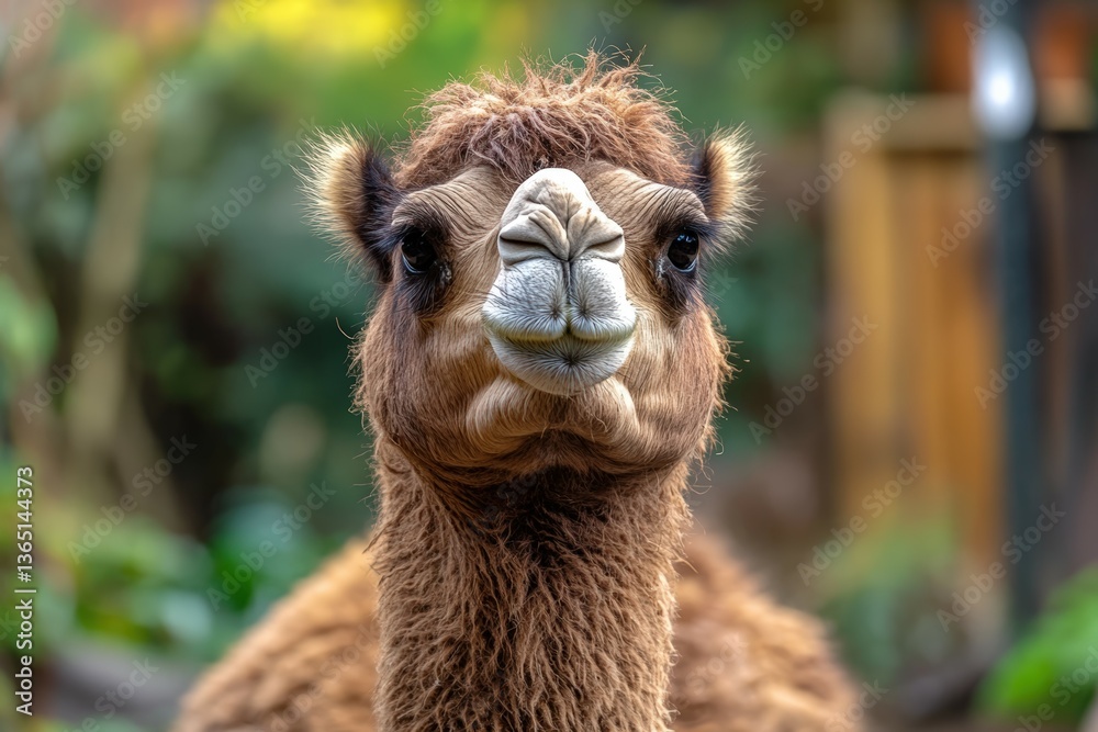 Obraz premium Camel drinking water in close-up.. Beautiful simple AI generated image