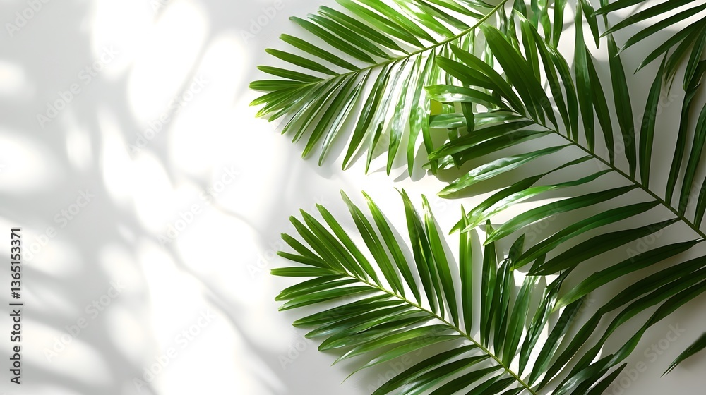 Obraz premium palm leaf shadow overlay effect