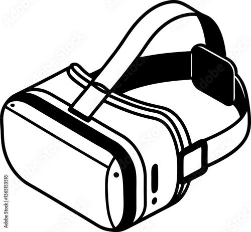 monochrome virtual reality headset illustration modern vr device technology for immersive digital gaming experience