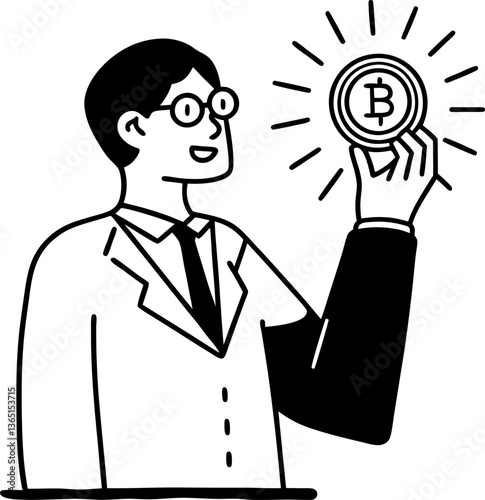 businessperson holding coin cryptocurrency investment and financial growth