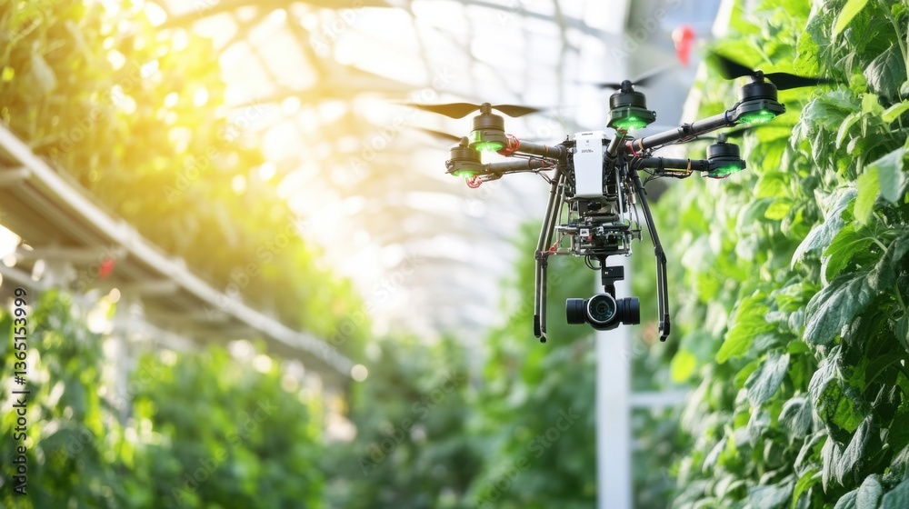 A high tech AI powered urban farming system, vertical farms and drones optimizing plant growth with real-time data and analysis, Agricultural tech style A high tech AI powered urban farming system, vertical farms and drones optimizing plant growth with real-time data and analysis, Agricultural tech style