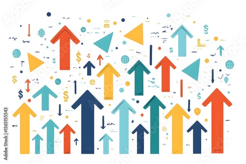 Upward Pointing Arrows Symbolizing Business Development  Growth  and Dynamic Success in a Corporate