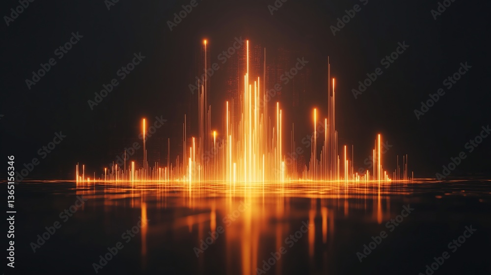 Fototapeta premium Candlestick Graph Chart of Stock Market Investment Trading, Bullish and Bearish Points, Minimalistic Style, Clean Lines, Ample Copy Space