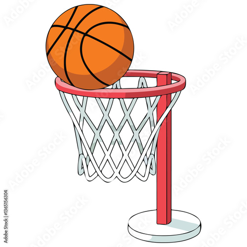 Basketball spinning on net