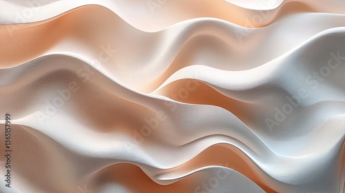 Seamless Soft Blush, 3D Low Profile Style, Gentle Light Wave Texture7b846e