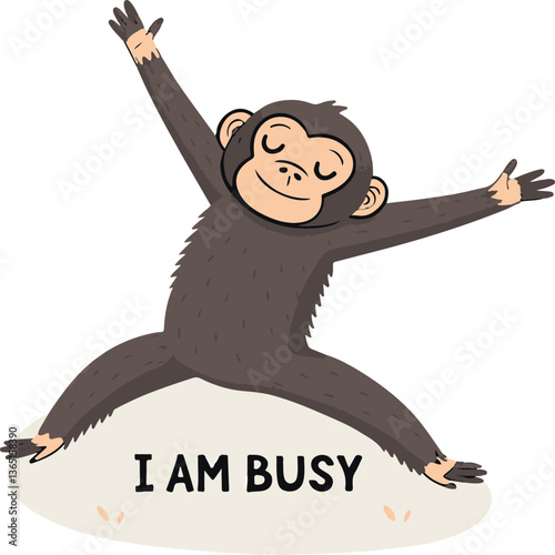 Sleeping monkey vector