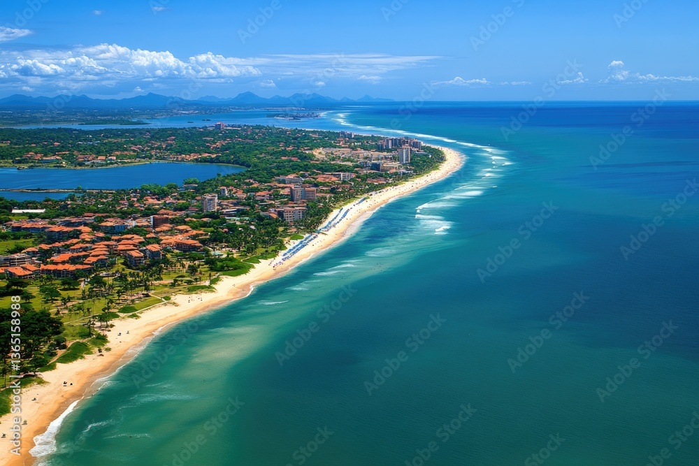 Obraz premium Itajai Aerial View: Cityscape and Praia Brava Beach in Beautiful Balneario Camboriu, Santa Catarina, Brazil