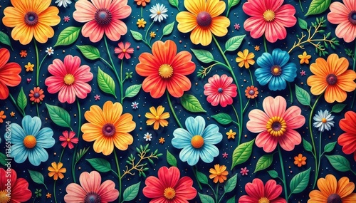 Intricate floral textile design, repeating seamlessly , flower, design, spring