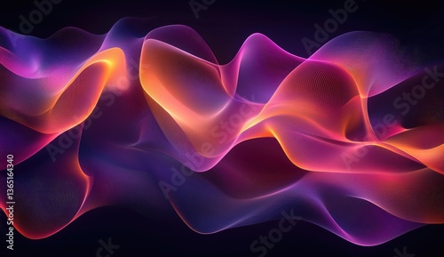 Abstract vibrant wavy lines in glowing, vibrant colors, creating a dynamic and futuristic effect