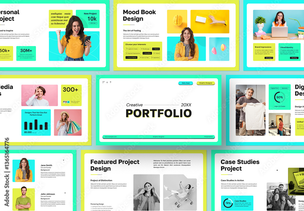Podfolio Creative Portfolio Presentation Stock Template | Adobe Stock
