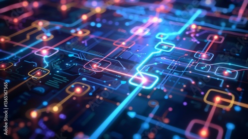 Ai generated marketing automation framework abstract glowing pathways representing lead generation segmentation and conversion