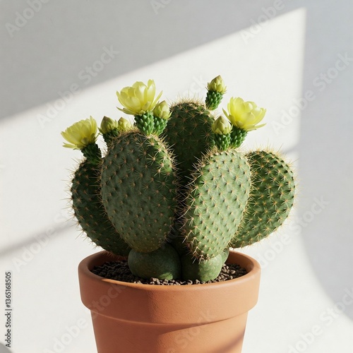 Cactus close up, white background