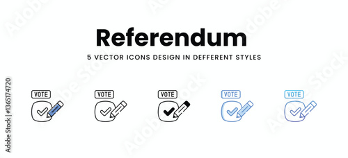 Referendum  vector icons set stock illustration