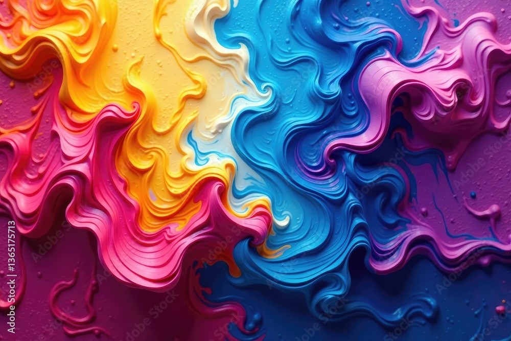 Fototapeta premium Abstract swirling paint textures in vibrant hues, spiral, motion