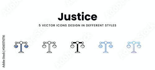 Justice vector icons set stock illustration