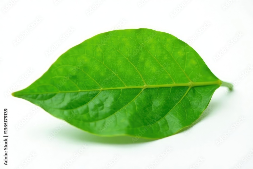 Obraz premium Delicate green leaf isolated on white background, leaf, plant