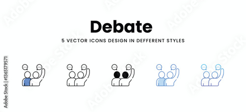 Debate  vector icons set stock illustration