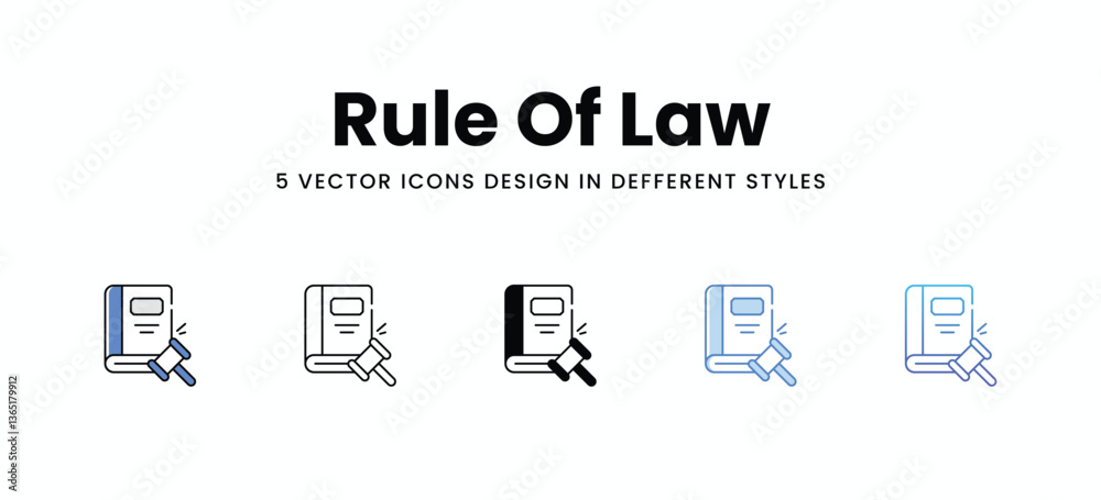 Rule Of Law vector icons set stock illustration Rule Of Law vector icons set stock illustration
