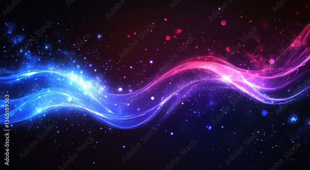 Obraz premium Abstract vibrant glowing waves in dark space