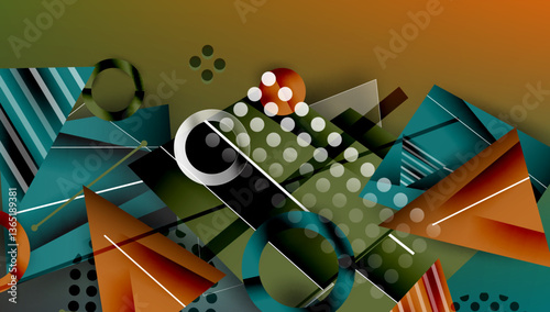 Abstract background geometric design with colorful gradients