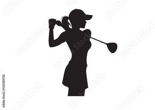 Golf player silhouette vector